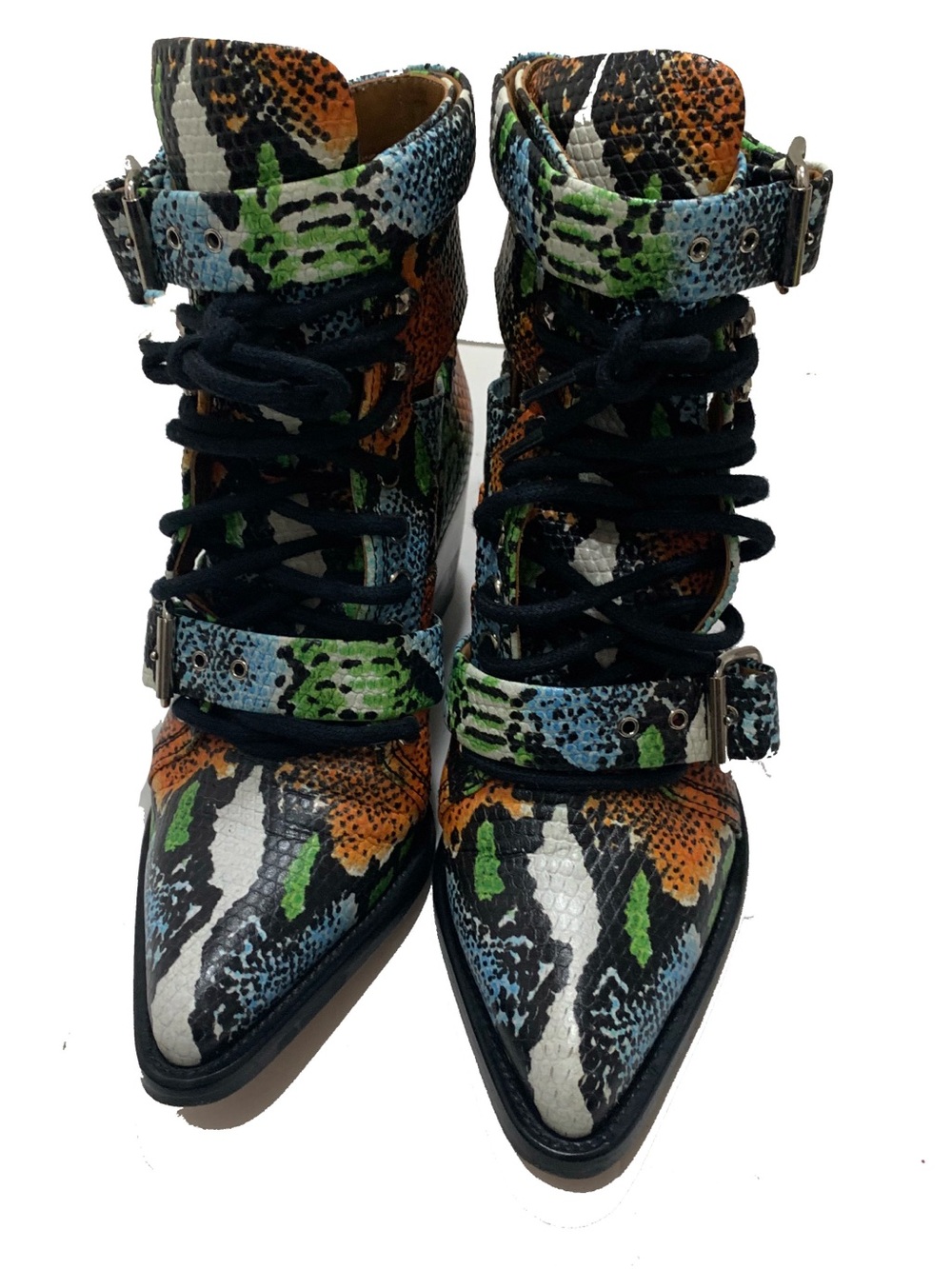 chloe multicolor python-print ankle boots - Picture 3 of 8